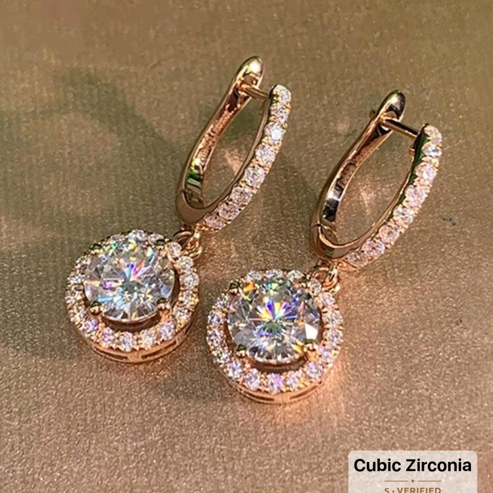 Luxury Rose-Gold and Silver Fashion Earrings